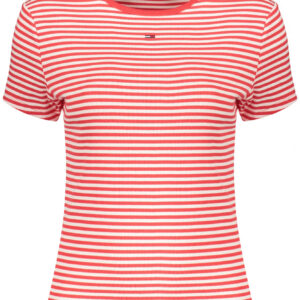 TOMMY HILFIGER T-SHIRT MANICHE CORTE DONNA ROSSO