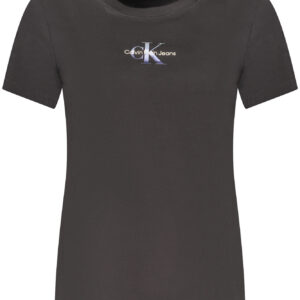 CALVIN KLEIN T-SHIRT MANICHE CORTE DONNA NERO