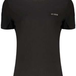 GUESS JEANS T-SHIRT MANICHE CORTE DONNA NERO