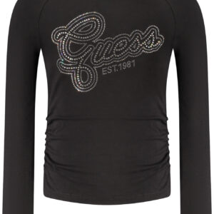 GUESS JEANS T-SHIRT MANICHE LUNGHE BAMBINA NERO