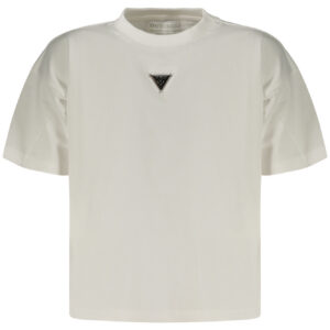GUESS JEANS T-SHIRT MANICHE CORTE BAMBINO BIANCO