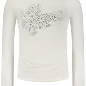 GUESS JEANS T-SHIRT MANICHE LUNGHE BAMBINA BIANCO