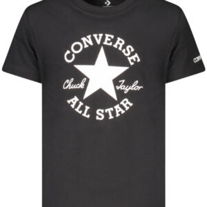CONVERSE T-SHIRT MANICHE CORTE BAMBINA NERO