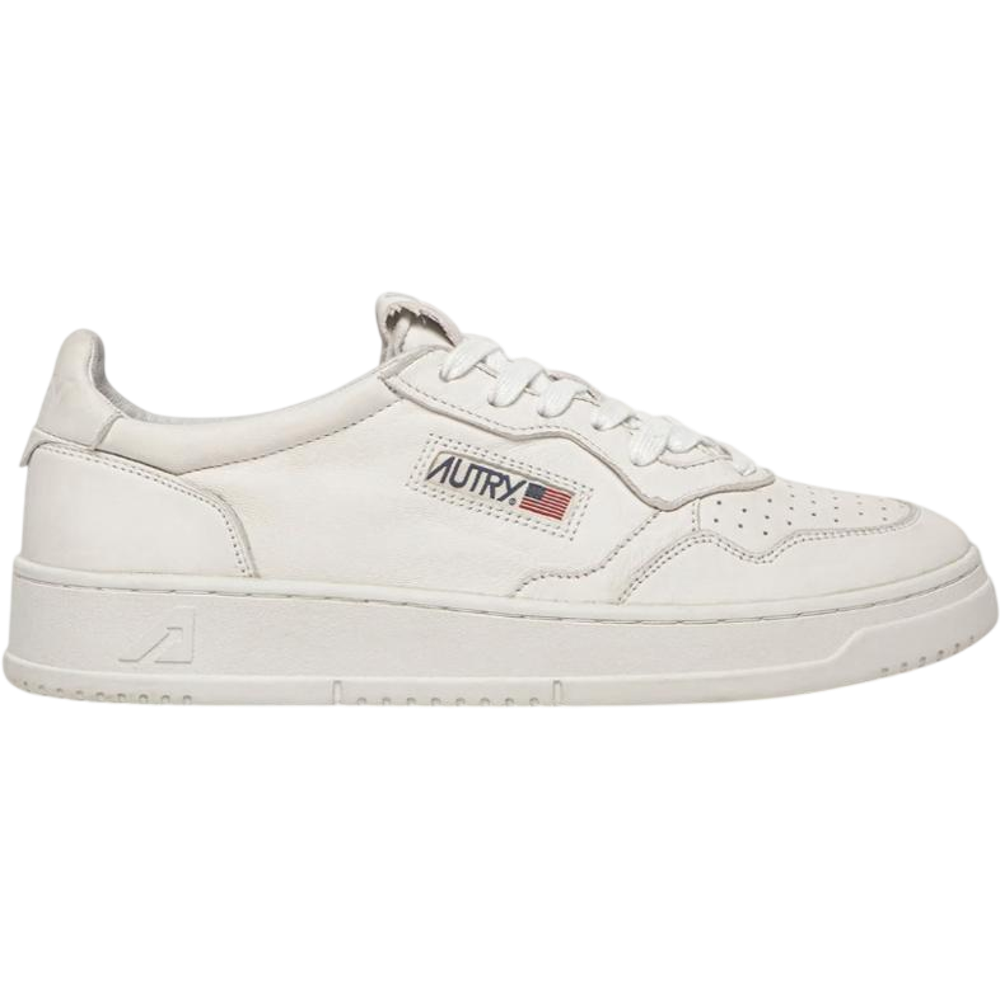 Autry Medalist Low White Super Soft Napa Leather