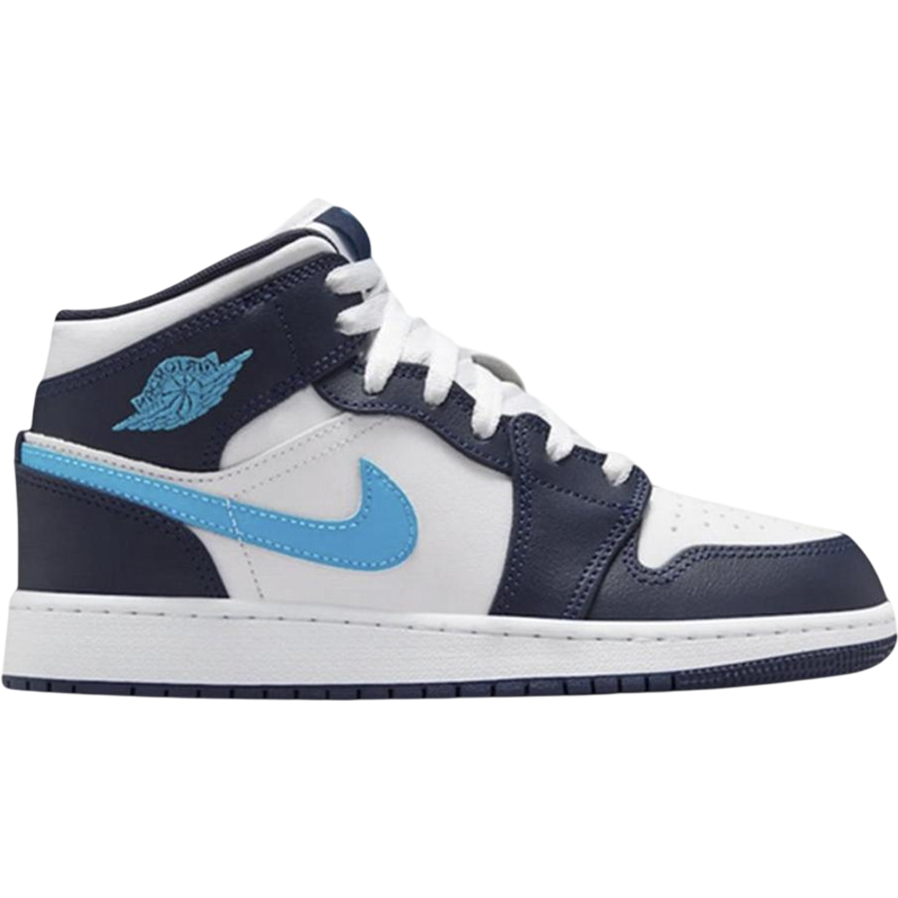 Jordan 1 Mid Obsidian Dark Powder Blue (GS)