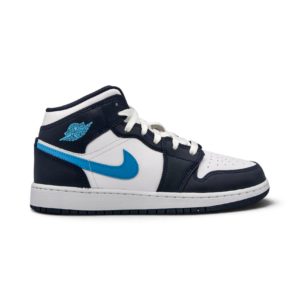 Jordan 1 Mid Obsidian Dark Powder Blue (GS)