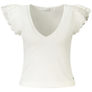 GUESS JEANS T-SHIRT MANICHE CORTE DONNA BIANCO
