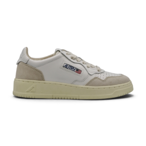 Autry Medalist Leather Low White Beige Suede (Women's)