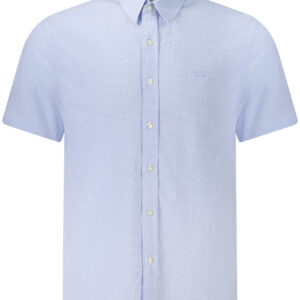 GUESS JEANS CAMICIA MANICHE CORTE UOMO AZZURRO