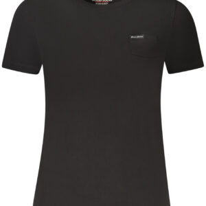 GUESS JEANS T-SHIRT MANICHE CORTE DONNA NERO
