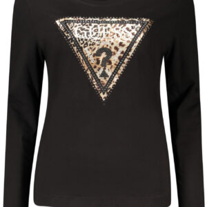 GUESS JEANS T-SHIRT MANICHE LUNGHE DONNA NERO