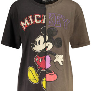 DESIGUAL T-SHIRT MANICHE CORTE DONNA NERO