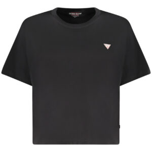 GUESS JEANS T-SHIRT MANICHE CORTE DONNA NERO