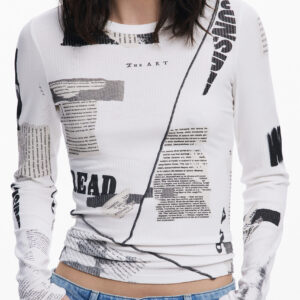DESIGUAL T-SHIRT MANICHE LUNGHE DONNA BIANCO