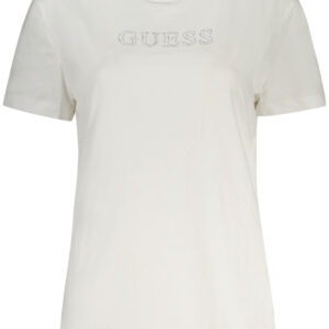 GUESS JEANS T-SHIRT MANICHE CORTE DONNA BIANCO