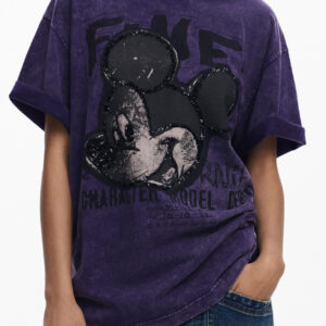 DESIGUAL T-SHIRT MANICHE CORTE DONNA VIOLA