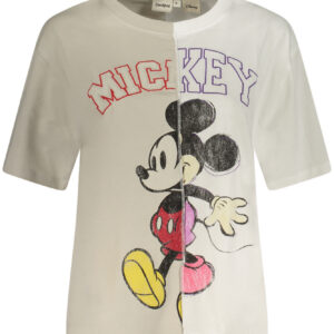 DESIGUAL T-SHIRT MANICHE CORTE DONNA BIANCO