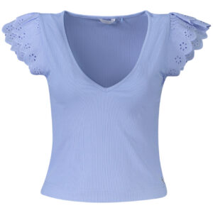 GUESS JEANS T-SHIRT MANICHE CORTE DONNA AZZURRO